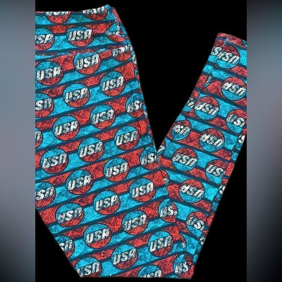 LuLaRoe Adult 12-18 Leggings • Vintage Americana Collection • Red White & Blue - Picture 12 of 16